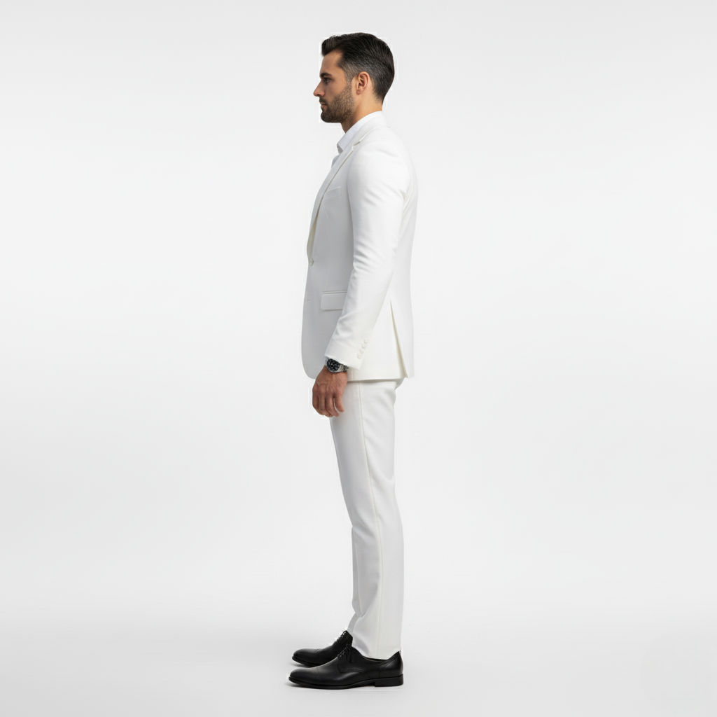 Slim fit dress i ullblanding for menn