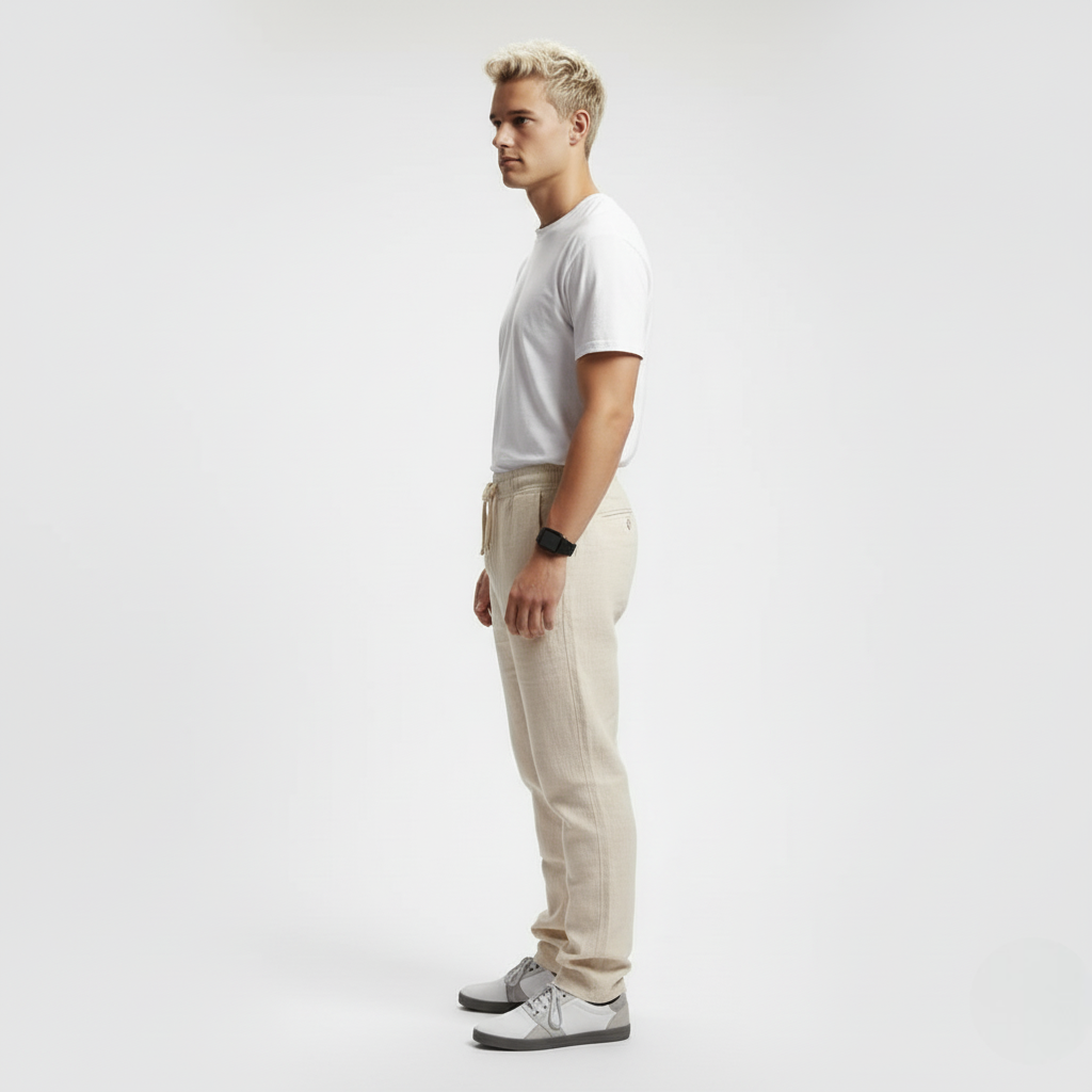 Bukse med elastisk linning og snor