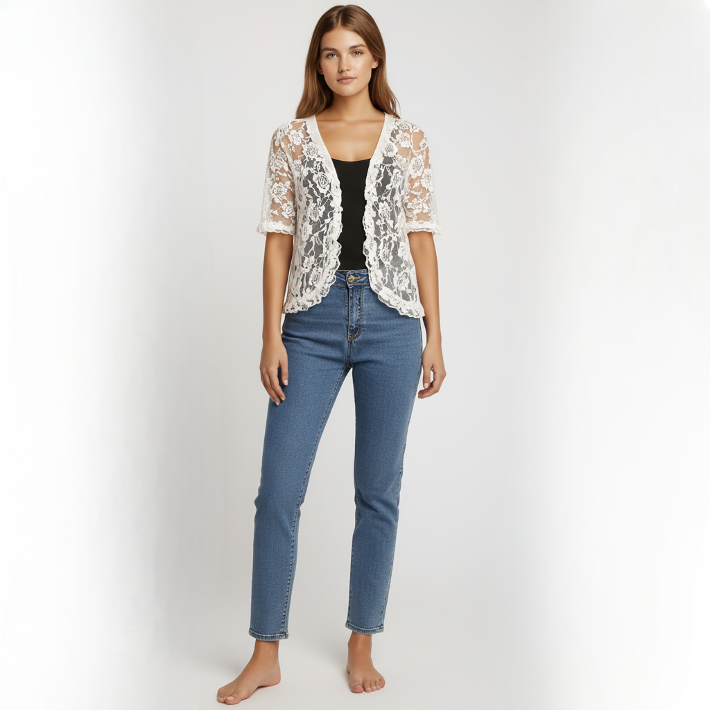 Kortermet blondejakke med åpen front