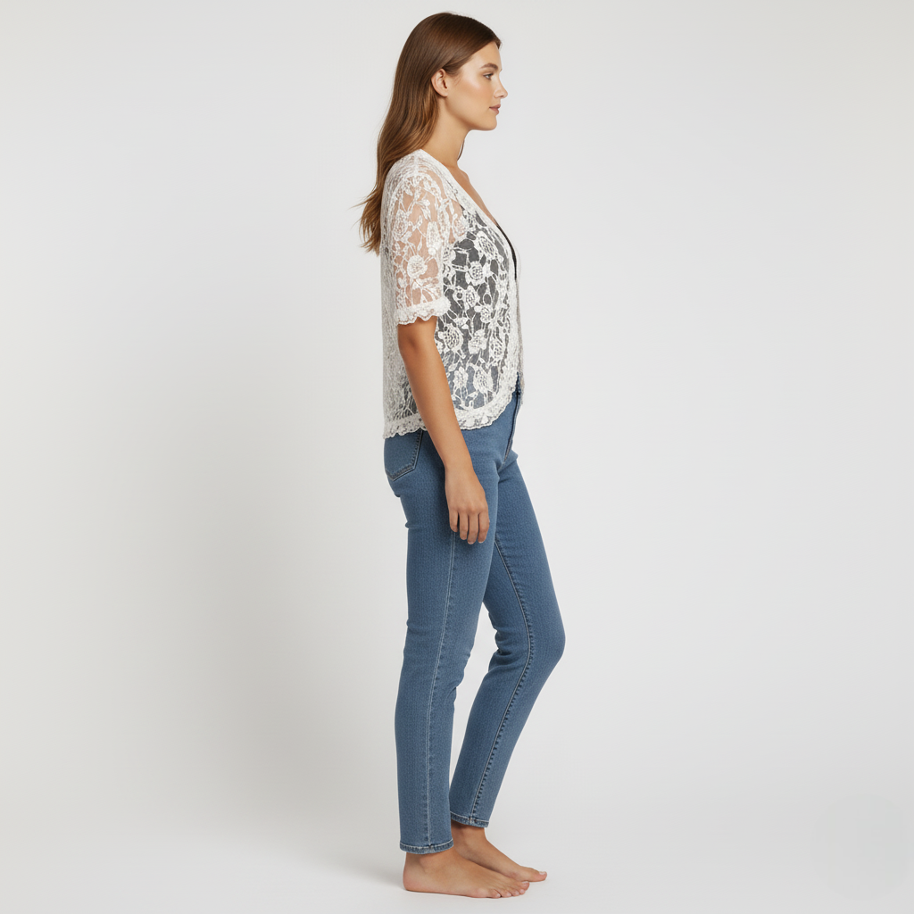 Kortermet blondejakke med åpen front