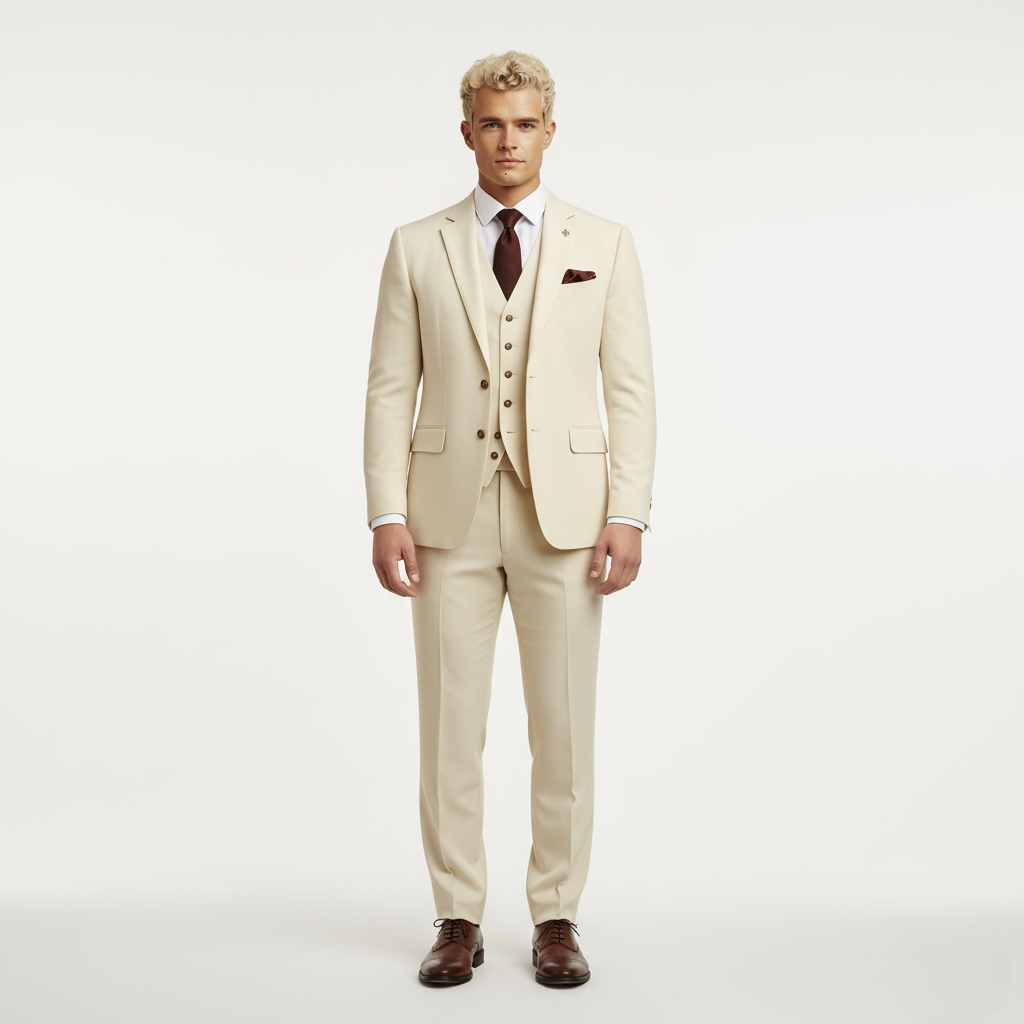 Tredelt dress med jakke, vest og bukse