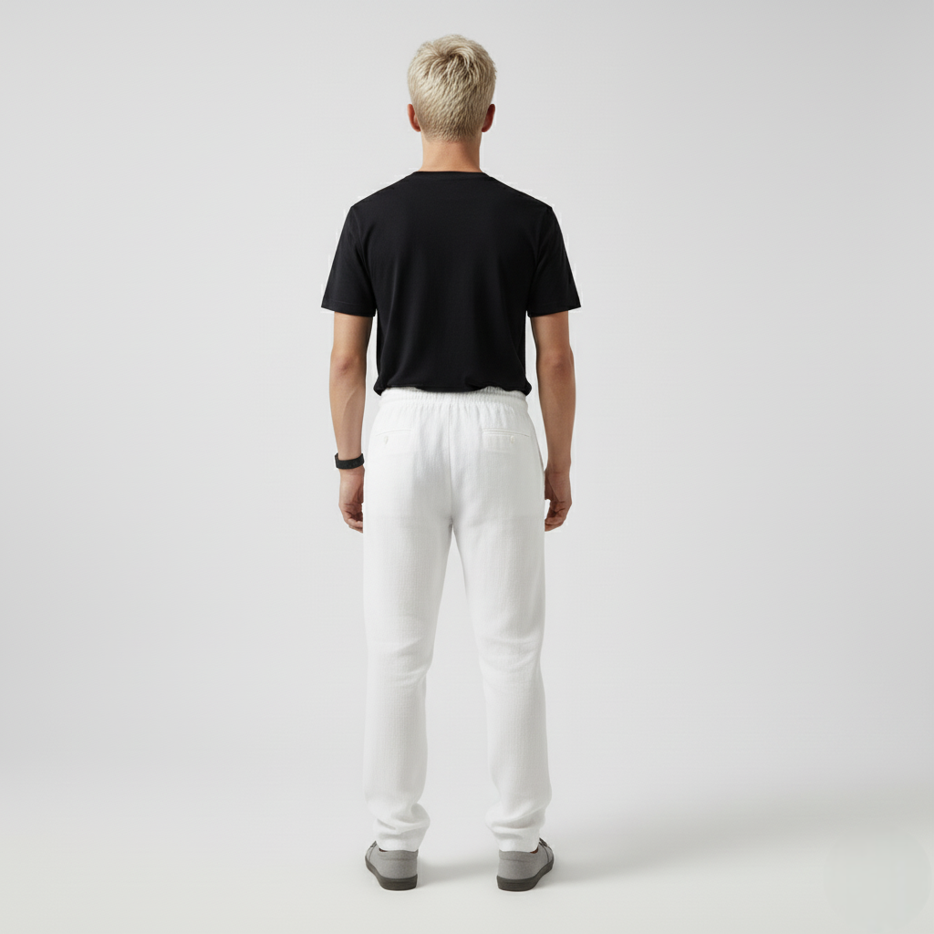 Bukse med elastisk linning og snor