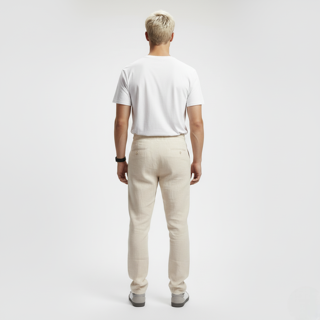 Bukse med elastisk linning og snor